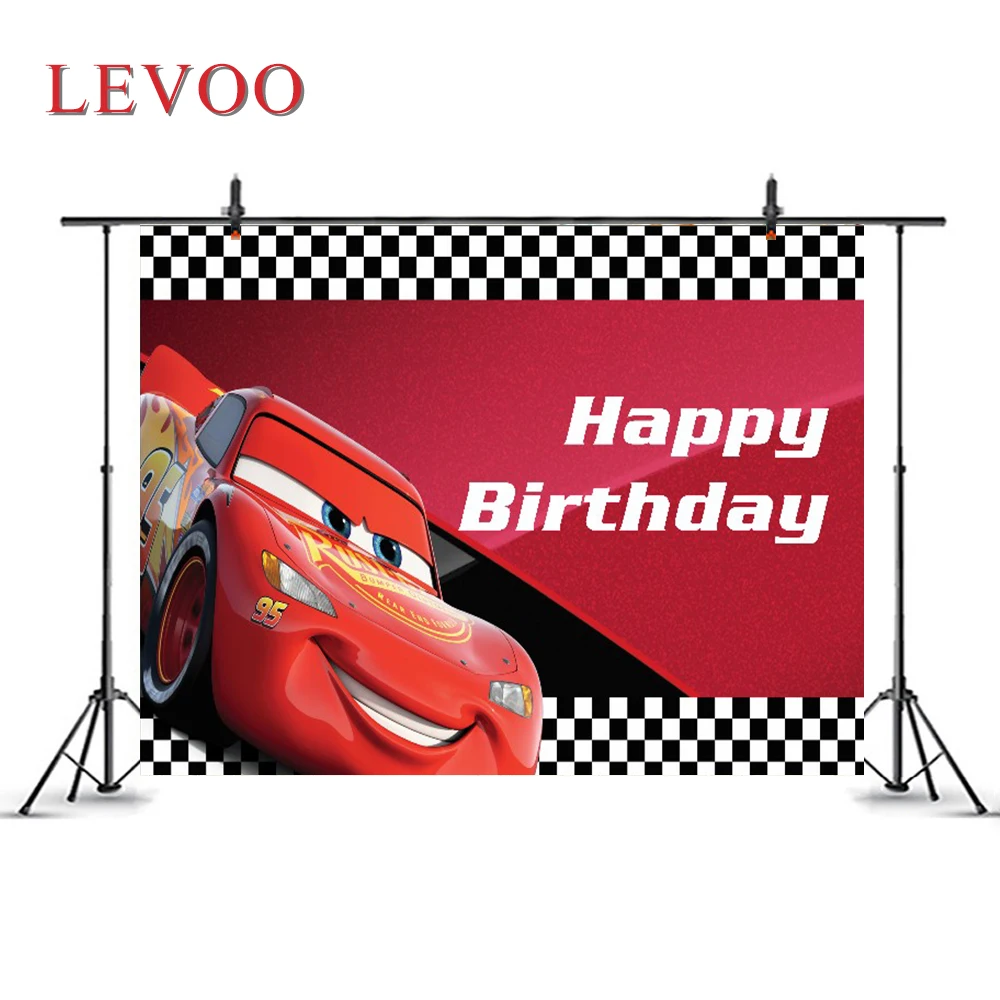 

Levoo мультфильм гоночный автомобиль счастливого дня рождения фон празднование детской вечерние декорация фотография Фон баннер реквизит