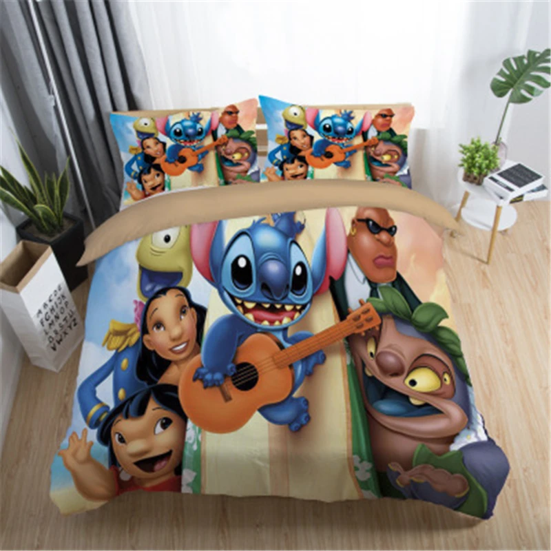 XJBB-7 3D disney Home "Лило и Стич" набор постельных принадлежностей одеяло покрытие двойной спальни декор для детей мальчик девочка Королева Король Размер постельных принадлежностей набор - Цвет: XJBB-7
