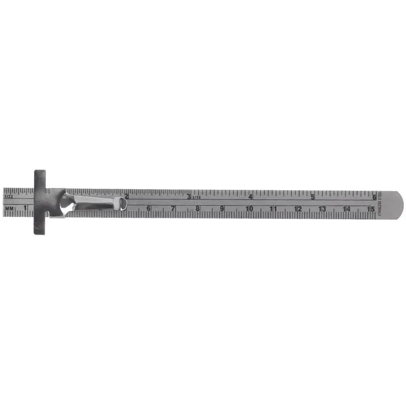 

6" Stainless Steel Pocket Ruler with inch 1/32 mm/metric Measure Tool