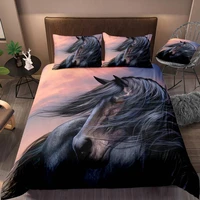 dropshipping 3d print 3 piece duvet cover set bedding sets duvet cover 1 pillowcase single multicolor horse animal