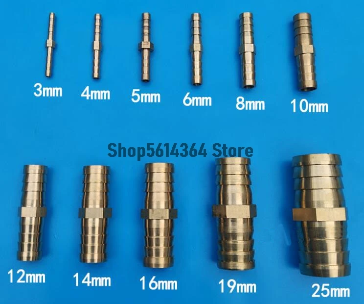 

1pc 3mm-19mm ID Brass Barb Splicer Fitting,Straight Barb Hose Fitting