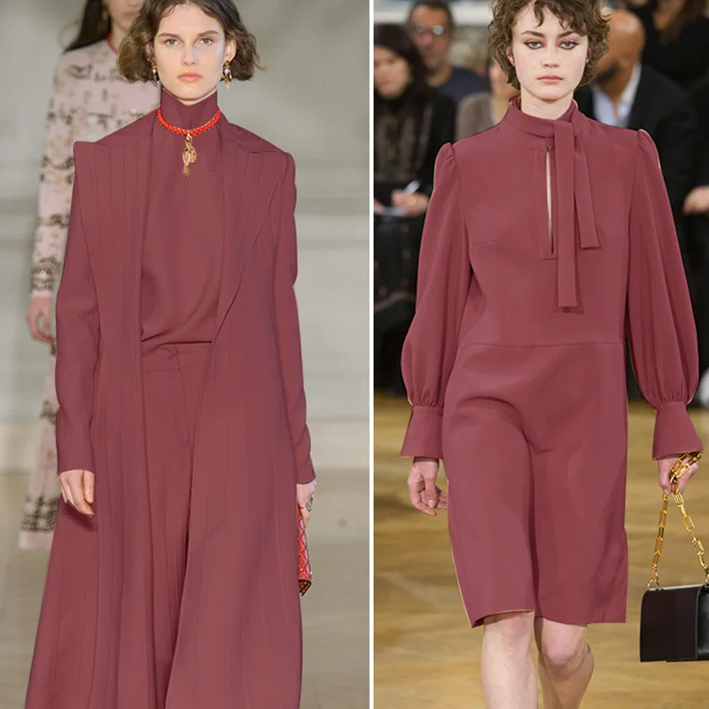 Ткань японский красный цвет камвольная шерстяная ткань 100% шерсть материалы для