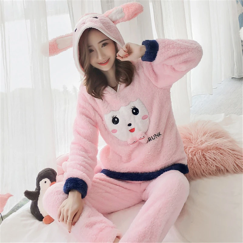 Высококачественный Пижамный костюм зимняя теплая дышащая ночная рубашка с