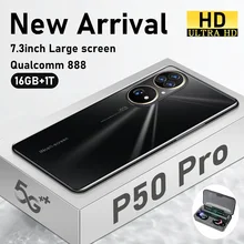 P50 pro smartphone versão global 16gb + 512gb 6800mah 7.3 hd Polegada câmera celular 2400*3200 5g android 12.0 telefones celulares (4)