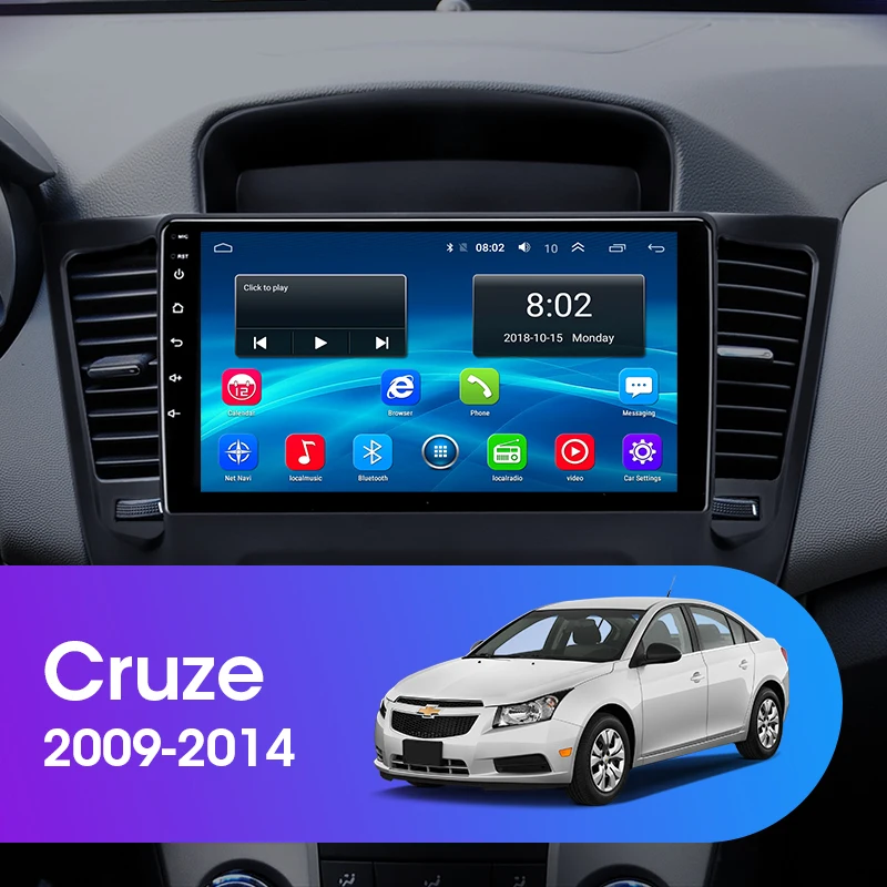 Автомобильный радиоприемник JMCQ RDS DSP для Chevrolet Cruze 2009-2014 Android плеер Wifi GPS навигация 2