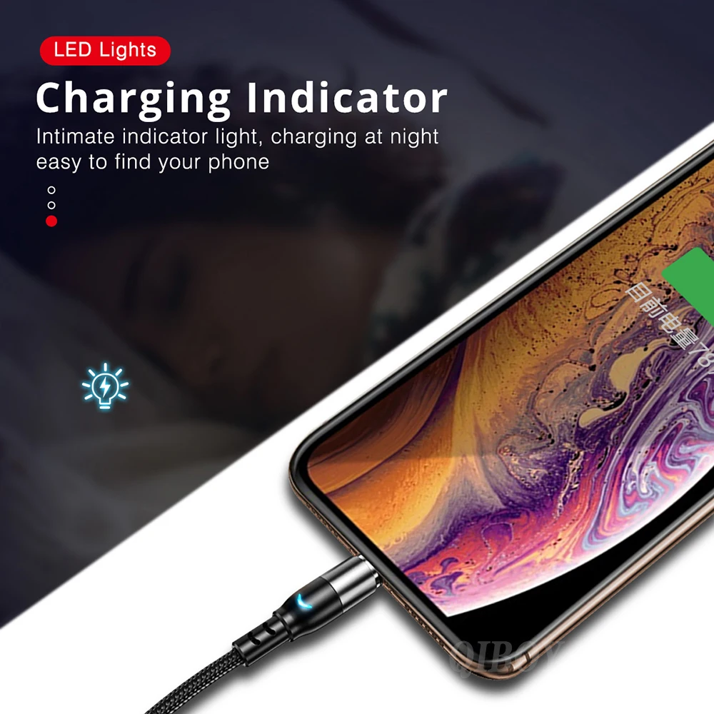 Магнитный USB-кабель для быстрой зарядки и передачи данных 3 А 1 м 2 iPhone 11 Samsung Quick Charge