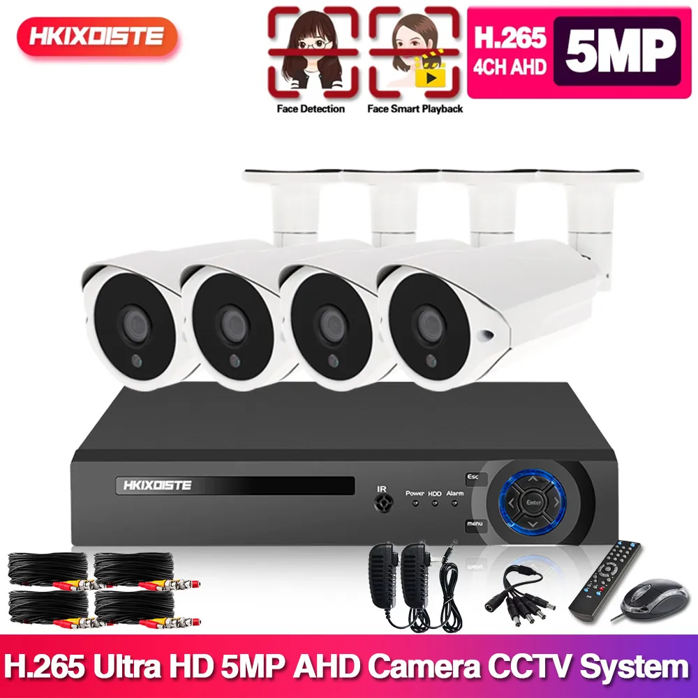 

Система видеонаблюдения H.265, 4 канала, 5 МП, AHD DVR, ИК-подсветка, ночное видение, водонепроницаемая наружная система видеонаблюдения, XMEYE, P2P