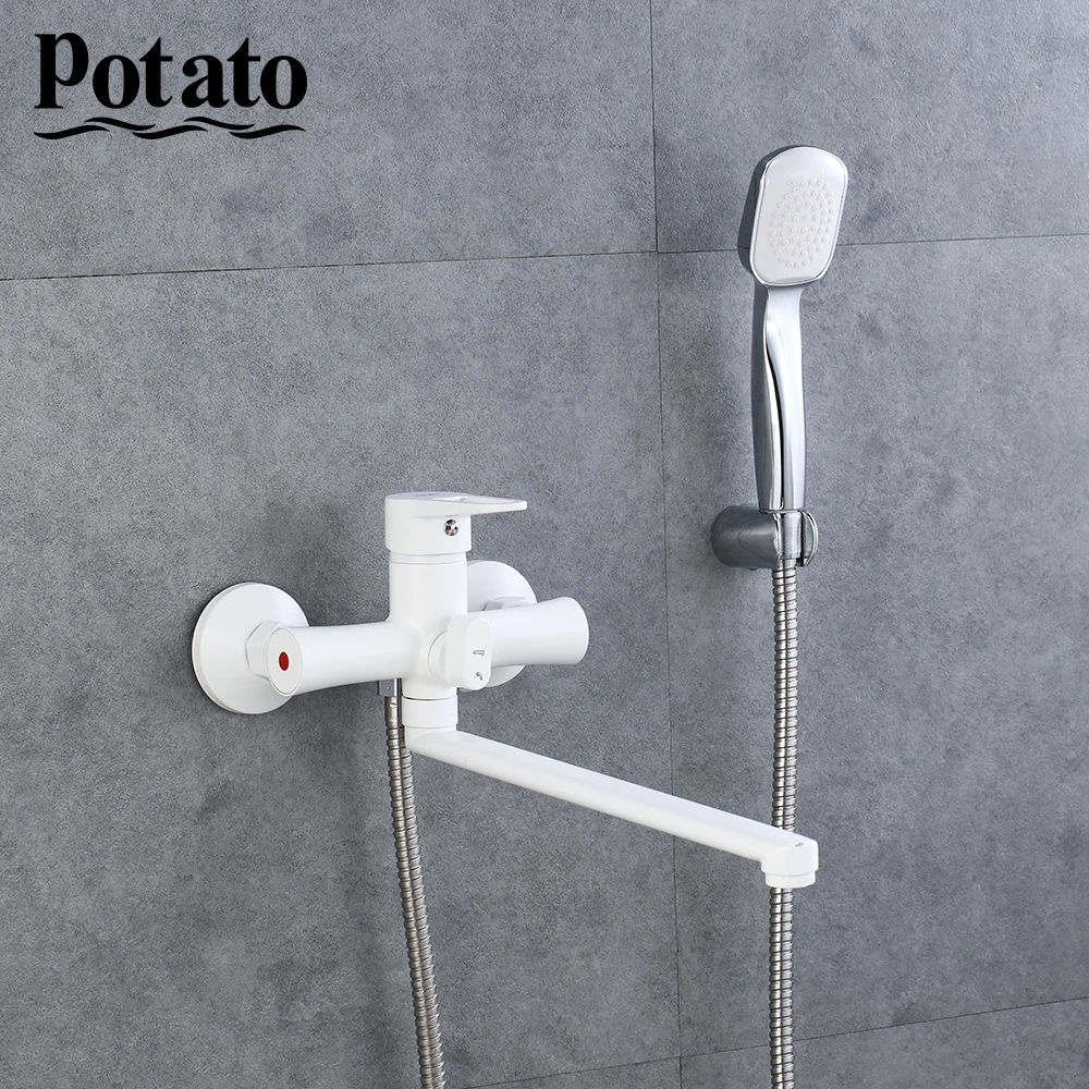 potato bathroom shower faucet single handle wall mounted hot and cold water with shower head p22270 free global shipping