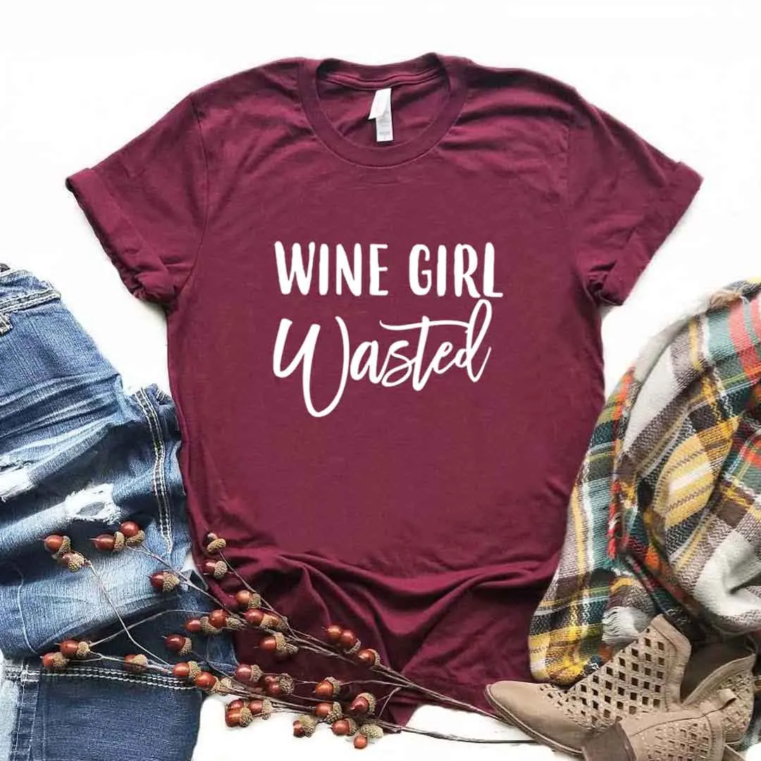 

Женская футболка с изображением винной девушки, повседневная забавная хлопковая футболка, Женский Топ в подарок, женская футболка