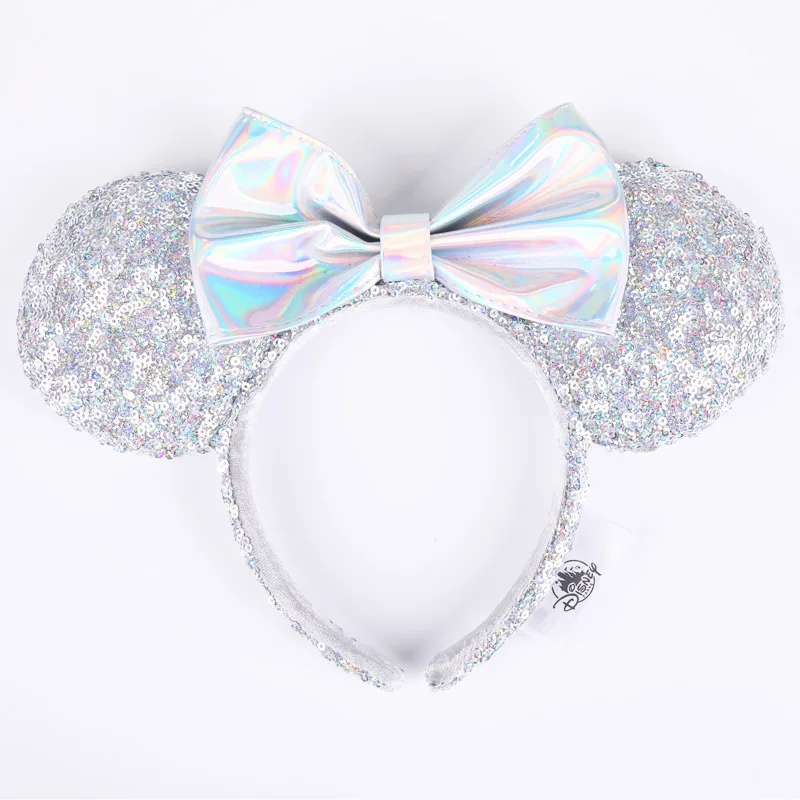 

Disney Minnie Makeup Toys for Girls Cartoon Mickey Mouse Headband Children Toys Silvery Sequin Headband Mickey Hair Accessories