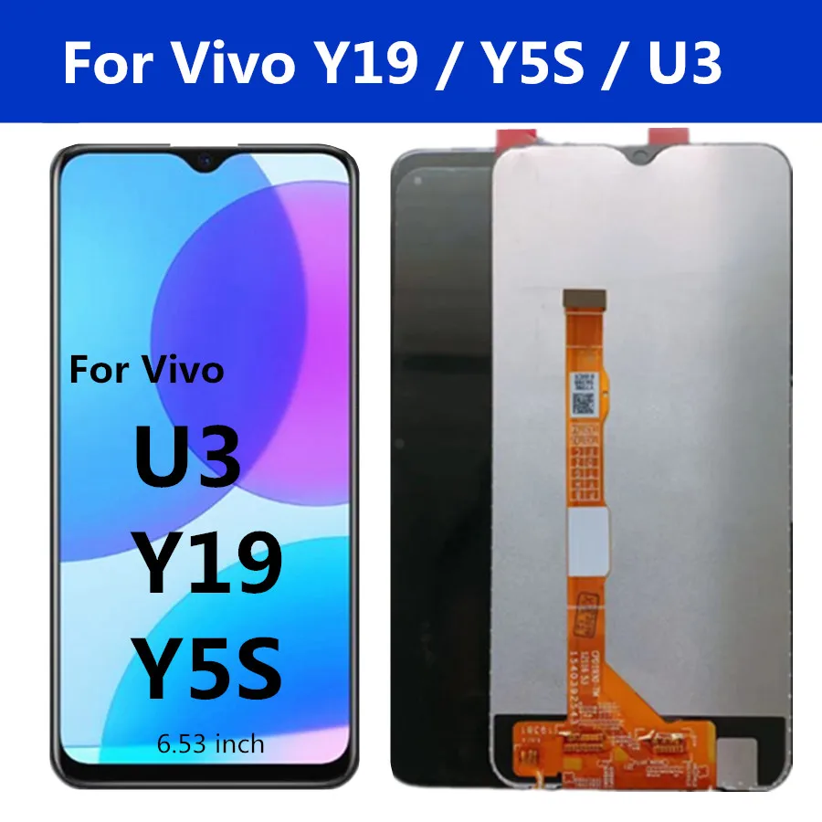 6,53 "para vivo y19 LCD MONTAJE DE digitalizador con pantalla t&aacute;ctil reemplazo para vivo Y19 2019 / Y5s 2019 / U3 LCD-0