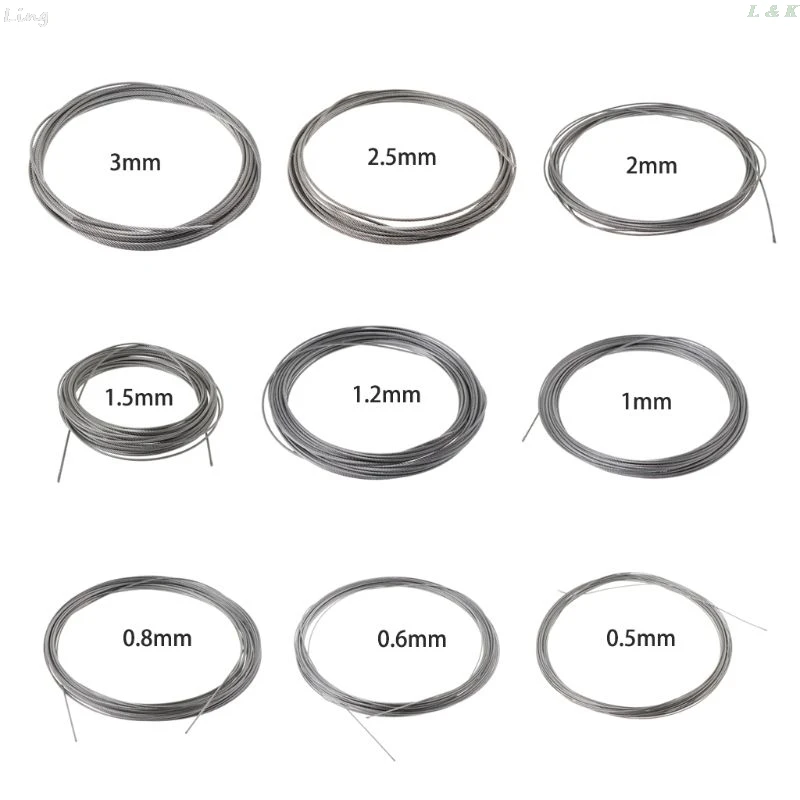 Новинка 10 м 304 Проволочный Трос из нержавеющей стали мягкий рыболовный подъемный