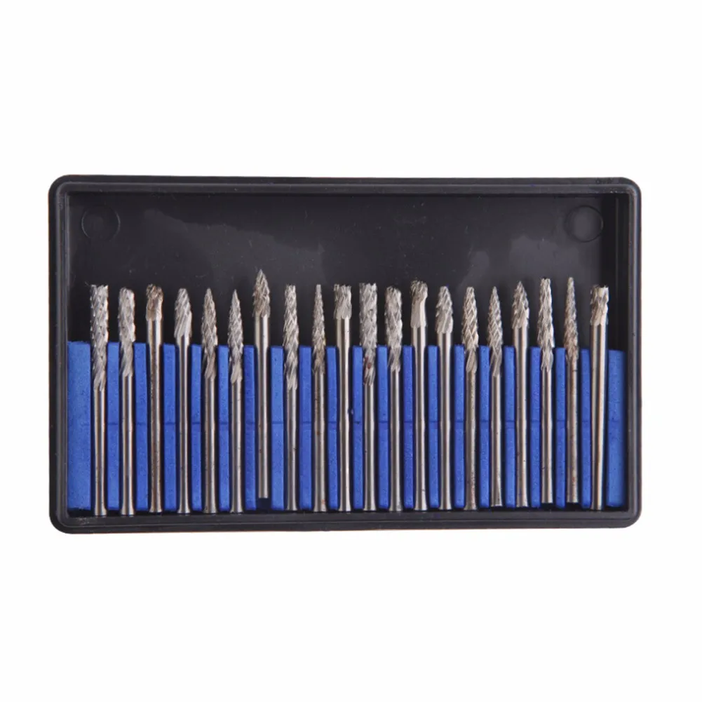 

20pcs Rotary Burr With A Plastic Box 3mm(1/8\") Cut Set File Burr Suit