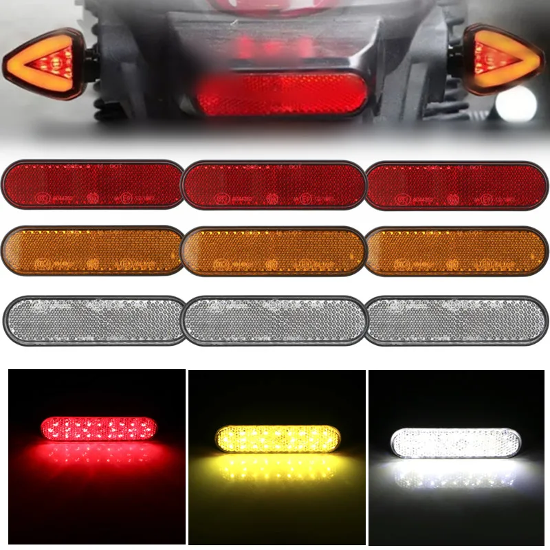 

10Pcs 12V LED Motorcycle Reflector Truck Side Marker Brake Turn Signal Lamp For Trailer Boat Inidicator Light Assembly
