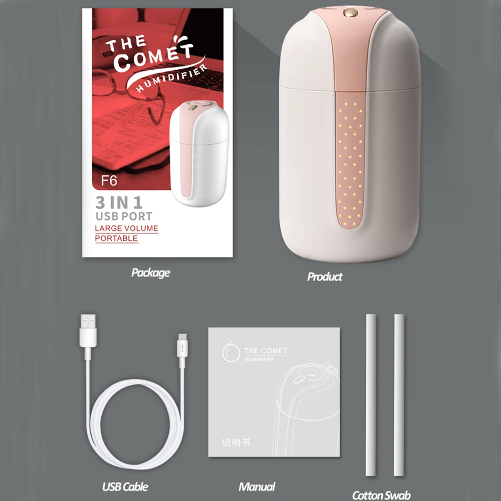 330 мл Звездный увлажнитель воздуха богатый туман Портативный Перезаряжаемый