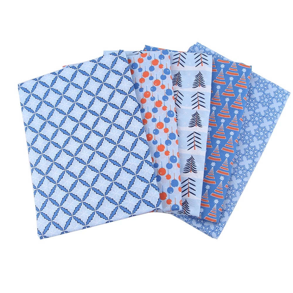 Рождественская хлопчатобумажная ткань в виде снежинки 5 шт. 25 х2 5/50 х50 см 100%