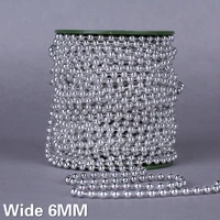 6mm wide silver gold glitter beads chain lace ribbon garment accessories diy material party banquet christmas tree home decor