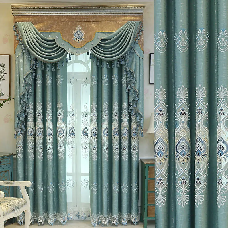 

2022 Jane European Embroidered Curtain Water-soluble Embroidered Blackout Curtains for Living Dining Room Bedroom