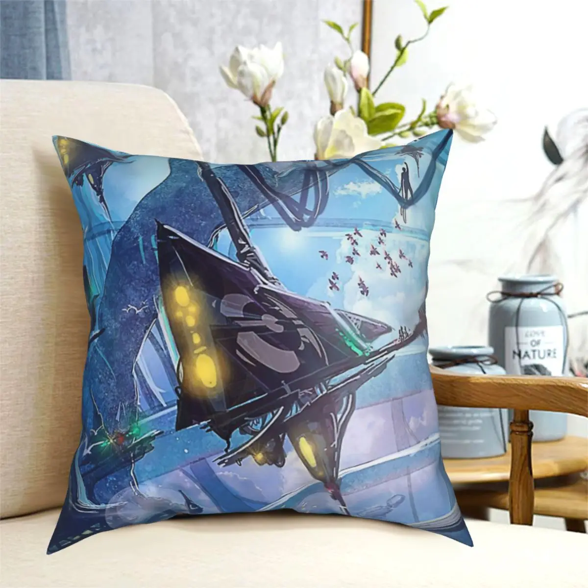 

space station Gaia Station Floor Pillow Cushion Cover Decorative Pillowcases Case Home Sofa Cushions 40x40,45x45cm(Double Sides)