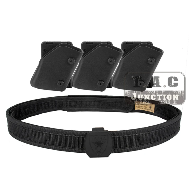 IPSC USPSA IDPA Competition High Speed Shooting Inner & Outer Belt w/ 3x Fast Draw Pistol Magazine Pouch Mag Carrier Holster