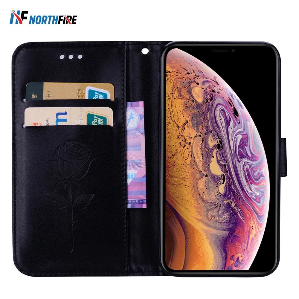 Кожаный чехол кошелек NORTHFIRE для iphone 6S 6 8 XR X 7 с полной защитой iPhone XSMAX Plus вышитым