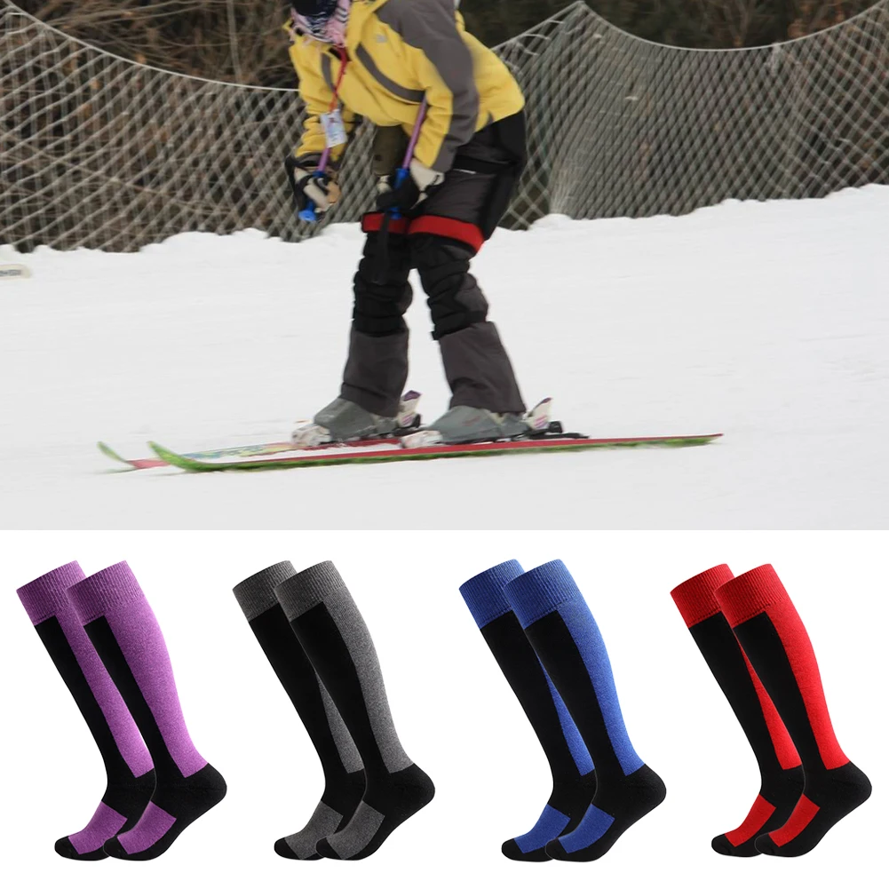 

Men Women Winter Sports Elastic Soft Artificial Wool Skiing Sock Warm Skateboard Long Hiking Adult Thickened Anti Slip Outdoor