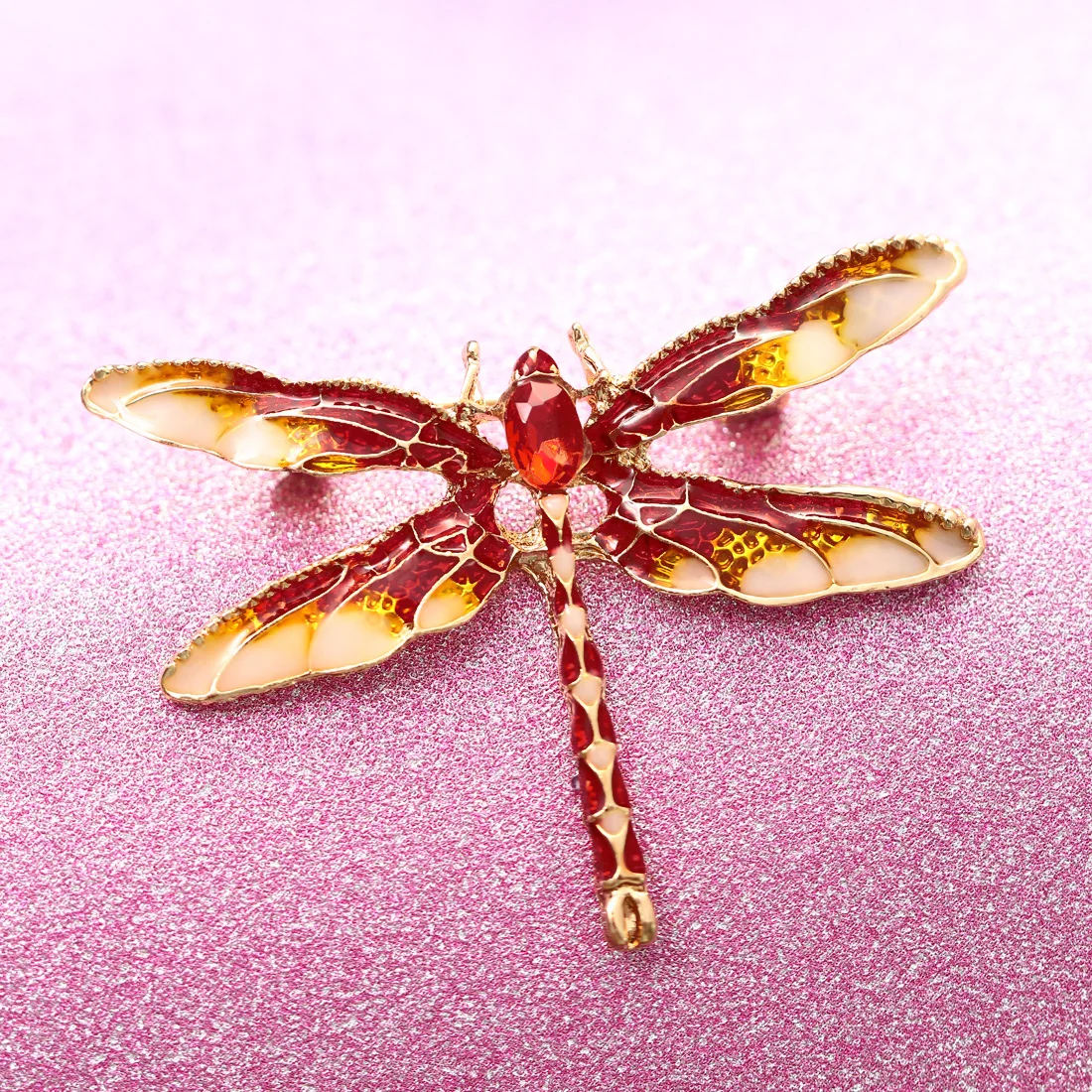 Эмаль синяя зеленая стрекоза броши для женщин и мужчин золото плиссированные