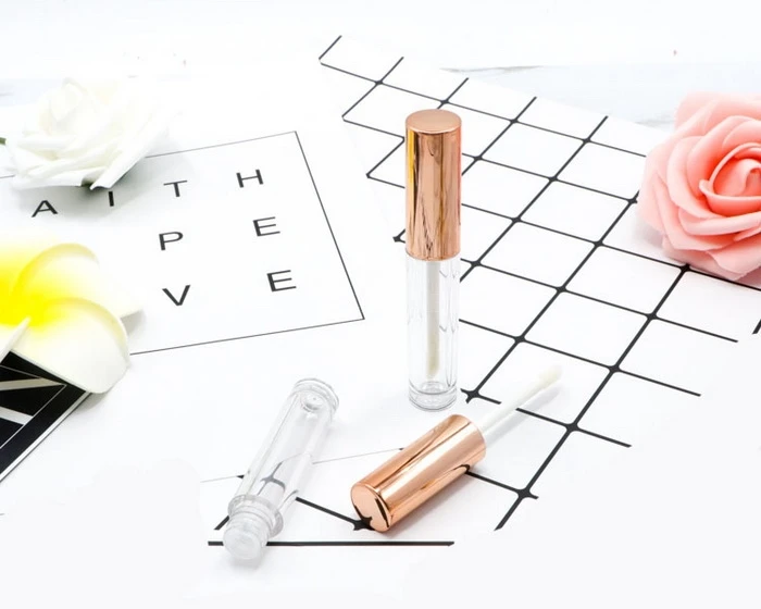 

200pcs 3ml Empty Clear Lipgloss Tubes Plastic Lip Gloss Tube Sample Lip Balm Bottles With Rose Gold Lids Refillable Containers
