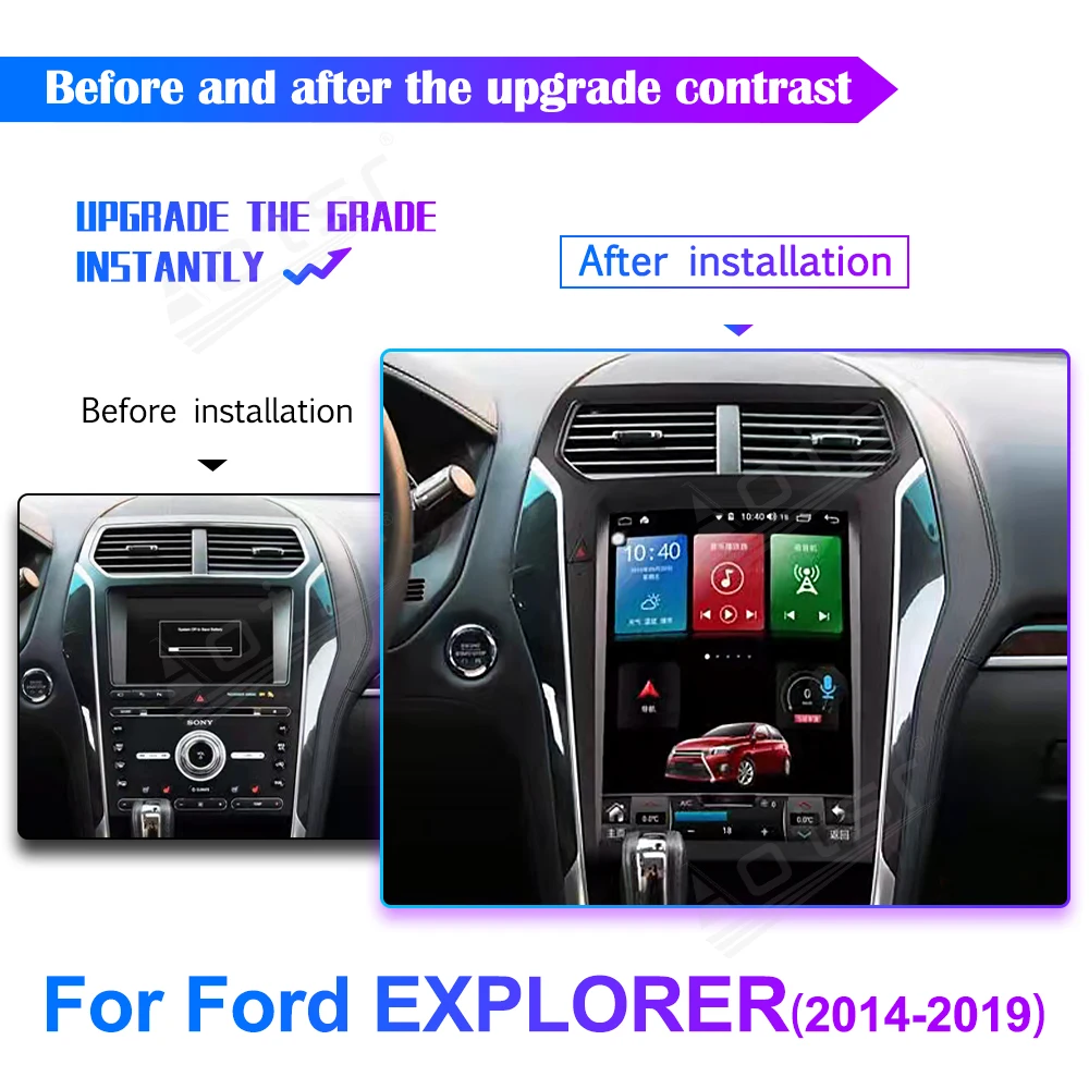 Автомагнитола для FORD Explorer 2014-2019 Android 11 8 + 256G с вертикальным экраном стереоприемник
