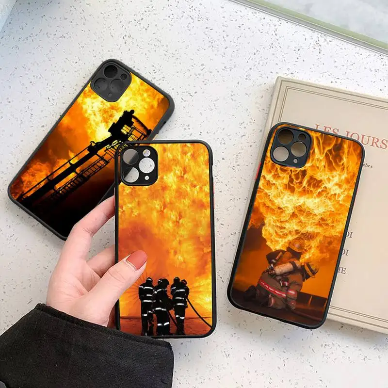 

Firefighter Heroes cool flame Phone Case Matte Transparent for iPhone 7 8 11 12 s mini pro X XS XR MAX Plus cover funda