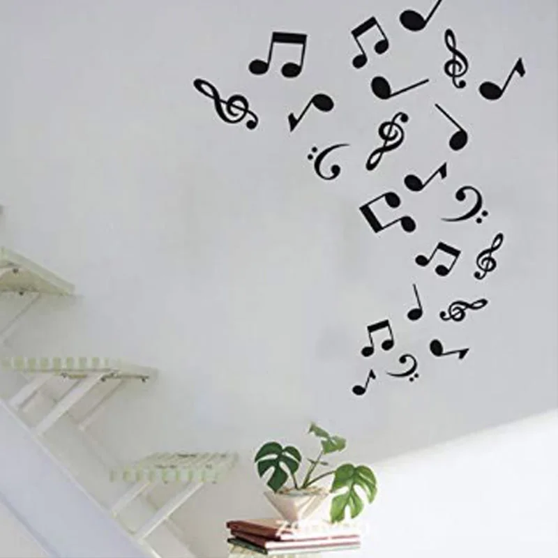 Настенная Наклейка mamalook с музыкальными нотами съемная виниловая настенная