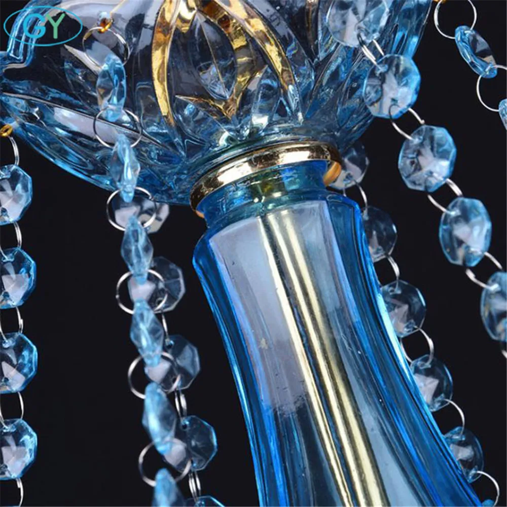Современная люстра Lustre Хрустальные люстры светло голубые стеклянные De Cristal
