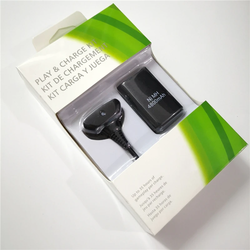 2 аккумулятора 4800 мАч с USB-кабелем для зарядки Xbox 360 беспроводной Аккумулятор