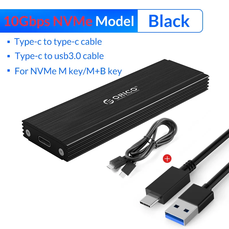 NVME - 10Gbps Black Чехол ORICO Nvme NGFF M.2 SSD 10 Гбит/с USB C жесткий диск корпус с кабелем type-C поддержка UASP отделка Поддержка Функция Smart Sleep - Цвет: NVME - 10Gbps Black
