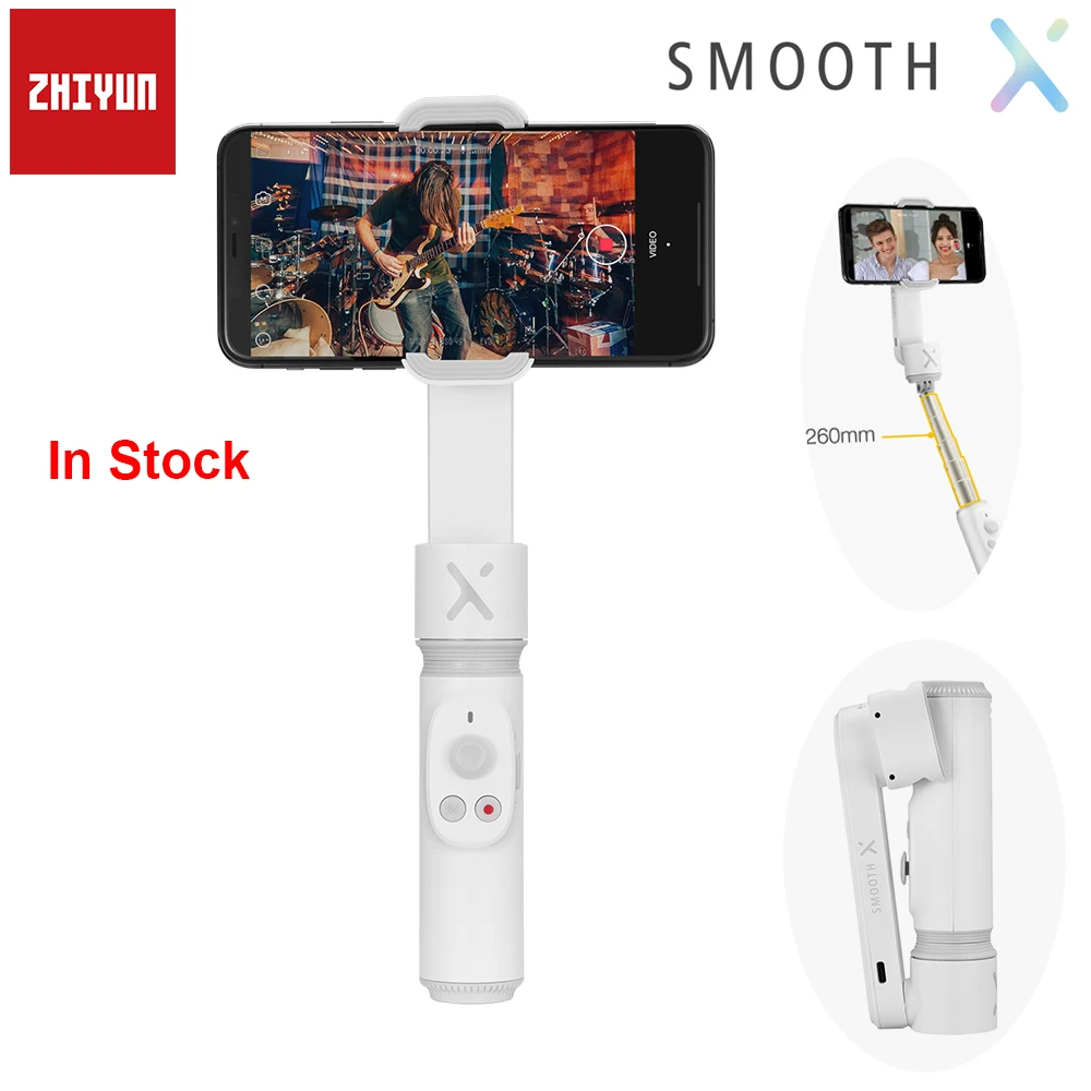

Селфи-палка Zhiyun Smooth X, Ручной Стабилизатор для телефонов iPhone 12 Pro, 11 Huawei, Xiaomi, Samsung