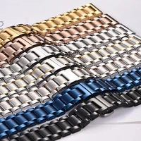 flat end watch band 18mm 19 20 21 22mm 24mm 26mm stainless steel watchband butterfly buckle replacement watch strap