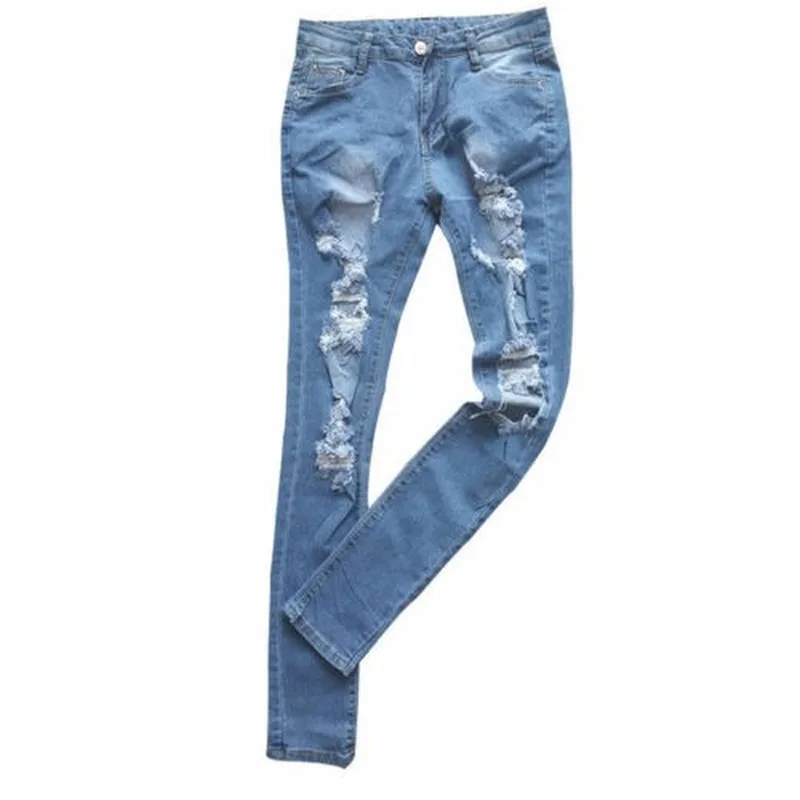

New Womens Ladies Denim Ripped Stretchy Boyfriend Skinny Jeans Pants Plus Size