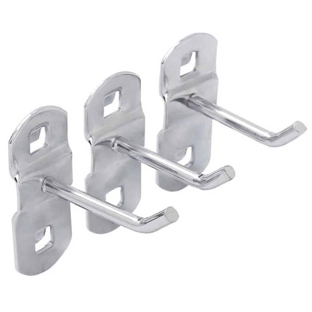 

10PCS Tool Hanging Hook Metal Display Rack Metal Shop Goods Shelf Hooks Thickening Square Hole Plate Tool Hooks Household Kitche