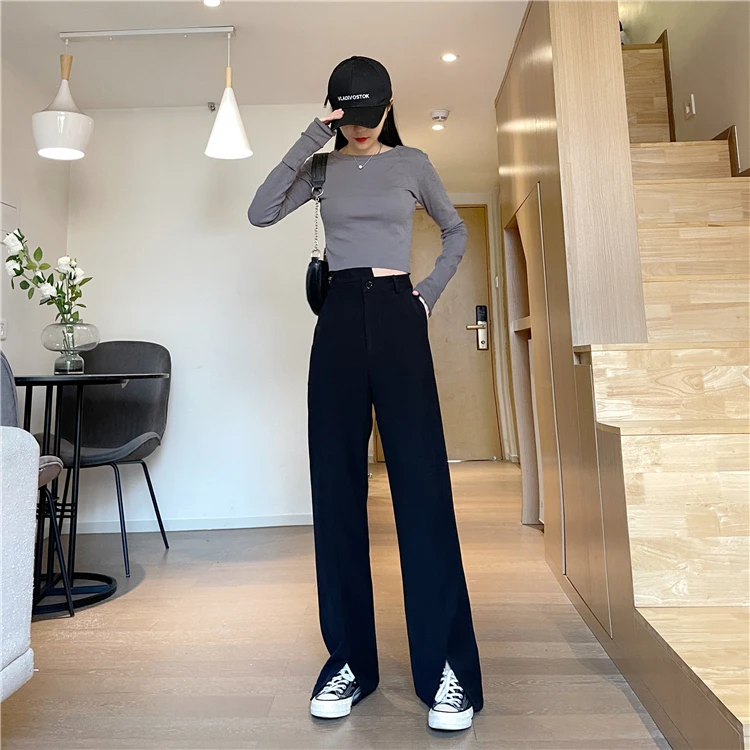 Размера плюс с разрезом костюм Для женщин эффект драпировки прямые свободные