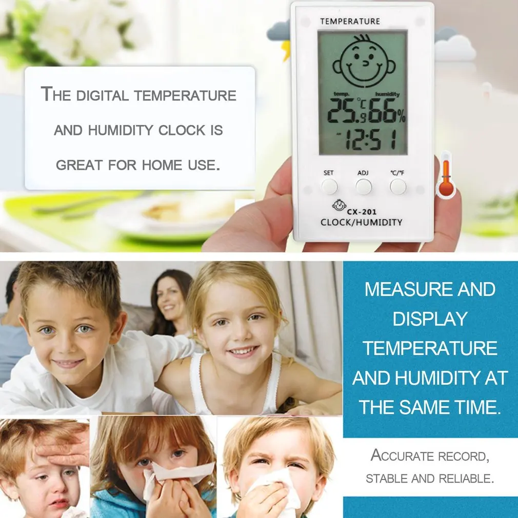 Домашний цифровой ЖК-дисплей Электронный температурный гигрометр хорошее