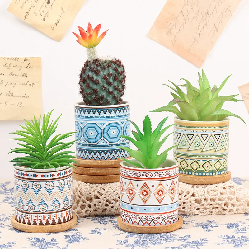 

Free Shipping Nordic Ins Simulation Plant Cactus Mini Succulent Potted For Living Room Simple Office Table Decorative Ornaments