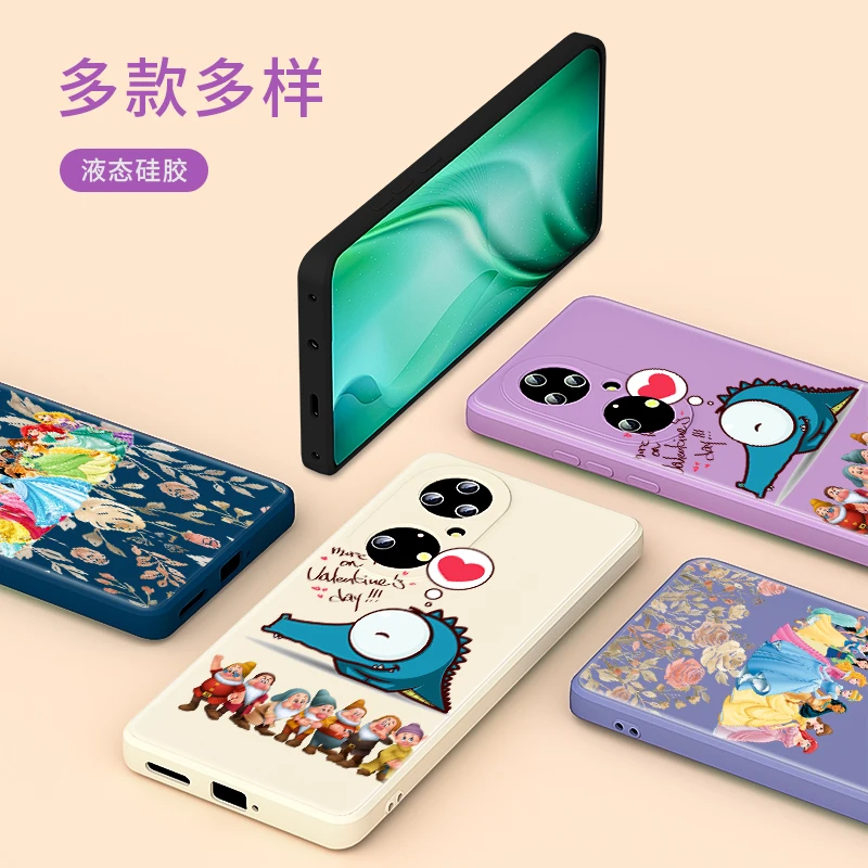 

Disney Cute Princess Cartoon For Huawei P50 P40 P30 P20 5G Lite P Smart Z Pro Plus 2021 2019 Liquid Silicone Soft Phone Case