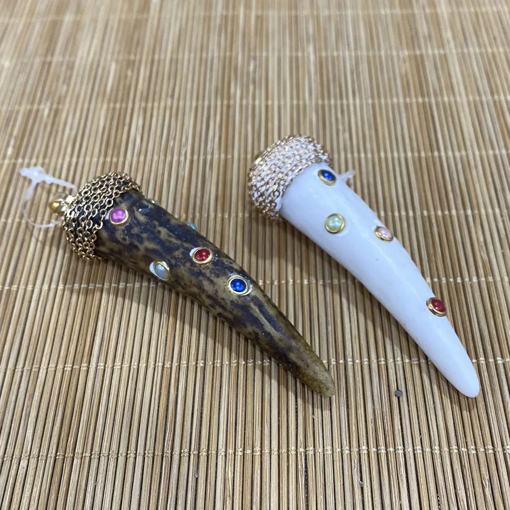 

Natural Stone Resin Pepper Pendant Retro Fashion Inlaid Pearl Pendant Suitable for DIY Necklace Jewelry Making Accessories