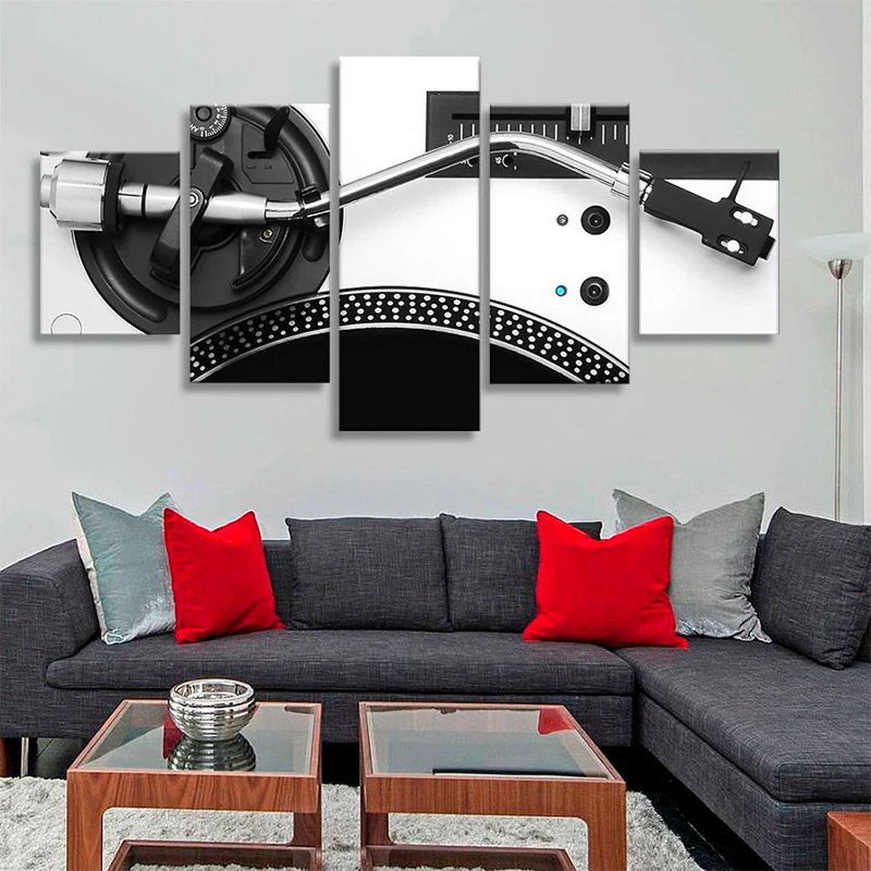 

Modular Pictures Home Decor Canvas HD Print 5 Piece Music DJ Console Instrument Mixer Painting Living Room Wall Art Poster Frame
