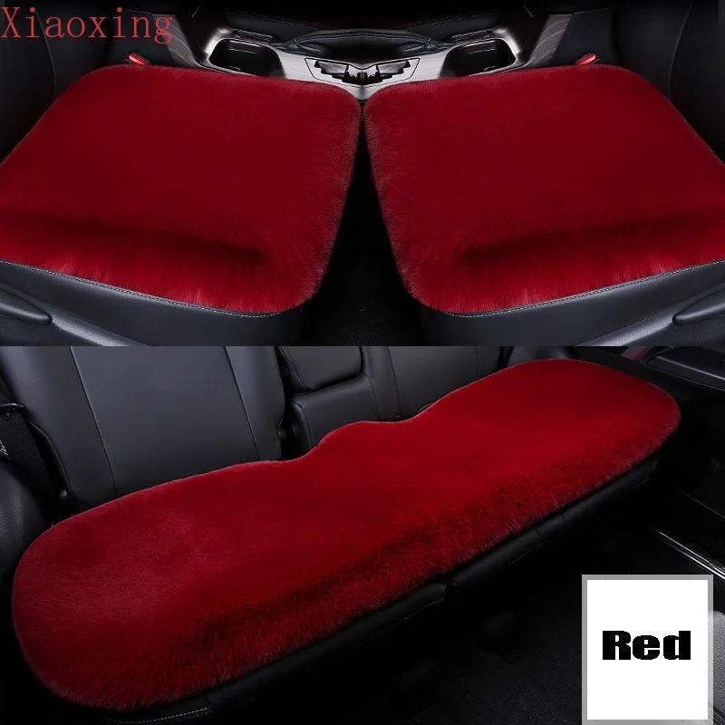 

3-Piece Car Seat Cushion Winter Rabbit Plush Without Backrest Wool Warm Seat Cover Universal Car Cushion