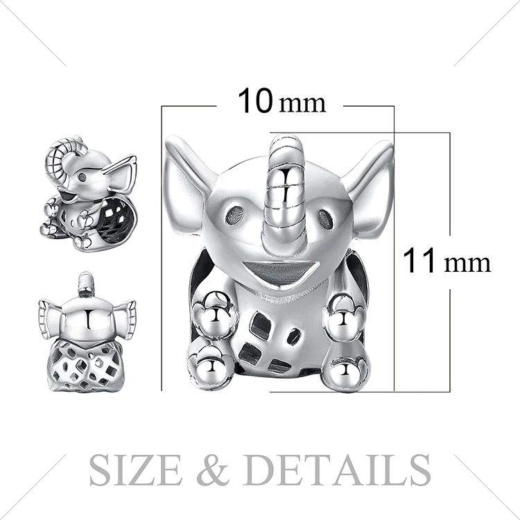 JewelryPalace 925 пробы серебро Дамбо большие ухо Слон Шарм Бусины Fit Браслеты для женщин как красивые подарки DIY ювелирные изделия