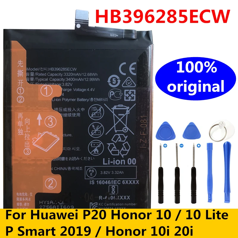 Новый высококачественный аккумулятор HB396285ECW для Huawei P20 Honor 10 / Lite 10i 20i P Smart 2019 COL-AL00