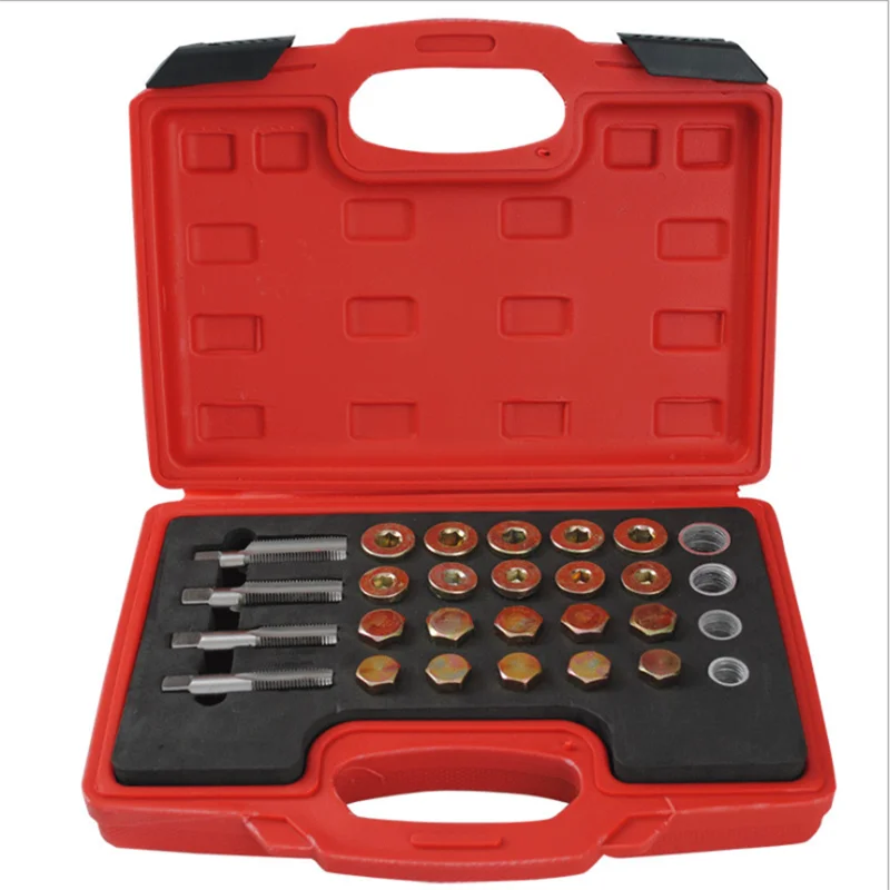 

64Pcs Oil Pan Thread Repair Kit Sump Gearbox Drain Plug Tool Set