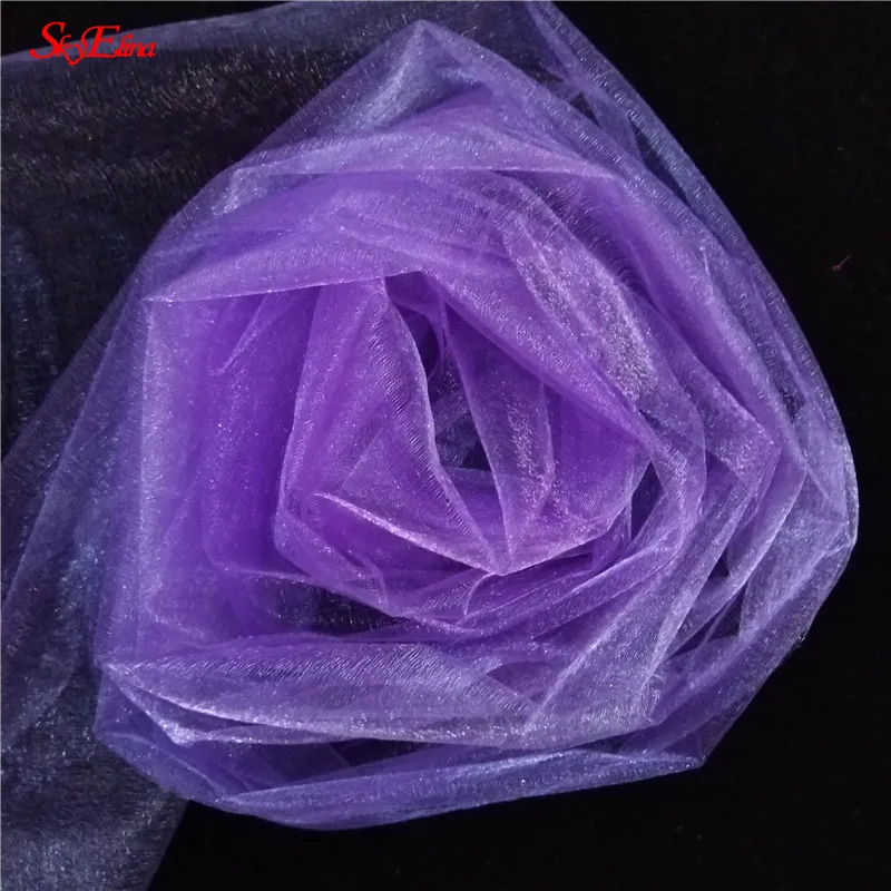 dark purple 15 см* 5 м блестящая фатиновая юбка-пачка из органзы с прозрачными кристаллами для девочек, сделай сам, подарок для свадебной вечеринки, декор для детского душа, поставка 7z - Цвет: dark purple