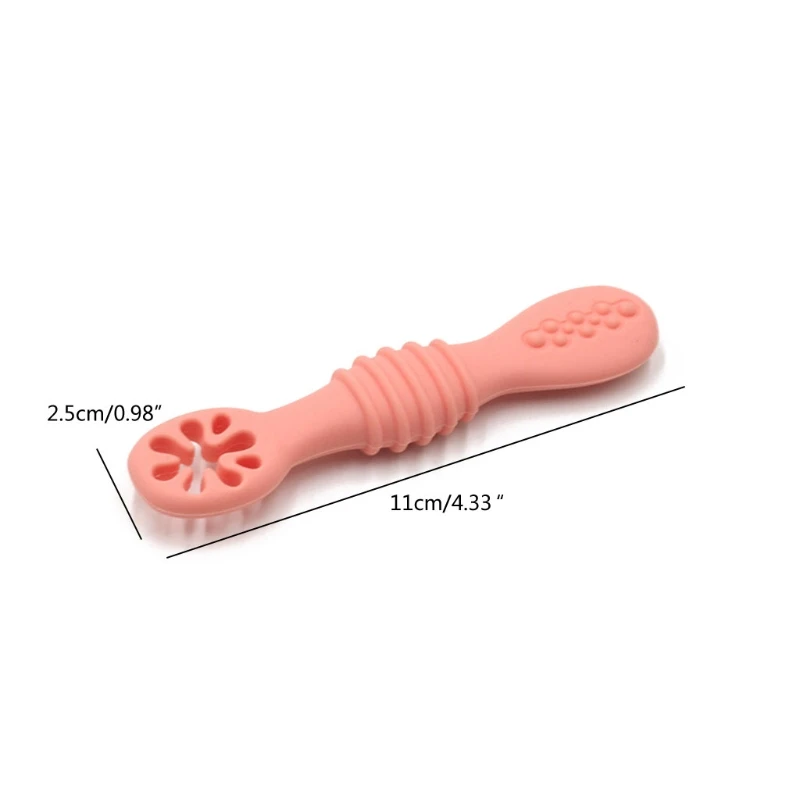 

2 Pcs Newborn Toddler Tableware Learning Feeding Scoop Training Utensils Baby Silicone Spoons